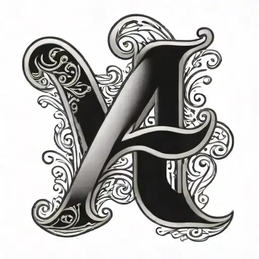 jc letter cursive with heart that connects to letter c tattoo design idea