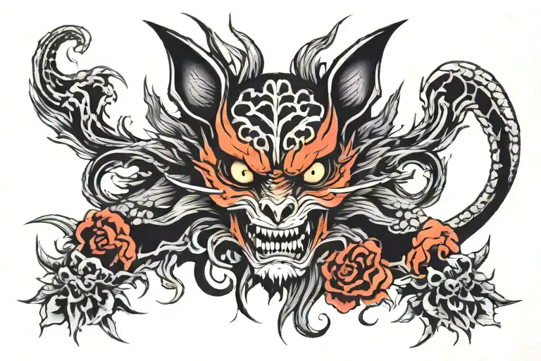 Deathbat tattoo design idea