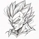 Vegeta facing tattoo design idea