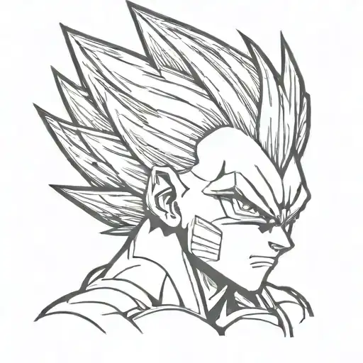 Vegeta facing tattoo design idea