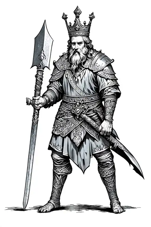 Medival king executioner  tattoo design idea