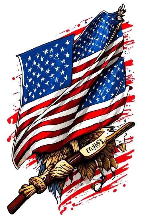 patriotic American flag tattoo design idea