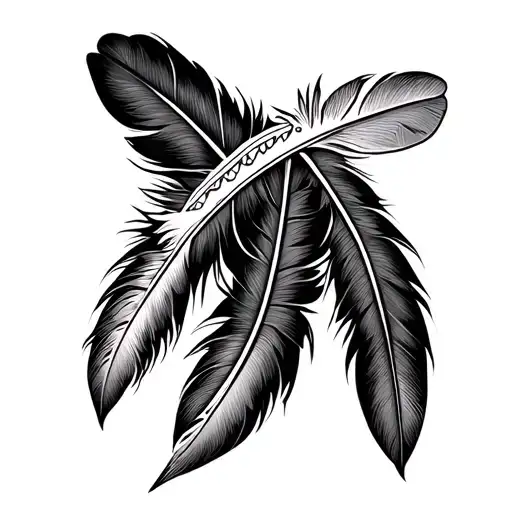 American Indian Feather tattoo design idea