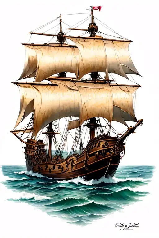 galleon tattoo design idea