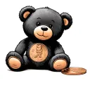 flattened penny with teddy bear  tattoo design idea