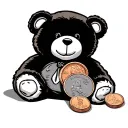flattened penny with teddy bear  tattoo design idea