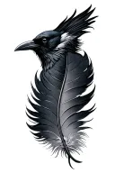 crows feather transforming tattoo design idea