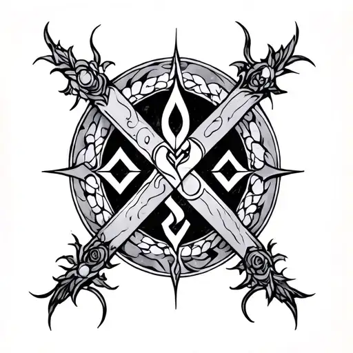 bind thuriaz and eihwaz rune black tattoo design tattoo design idea