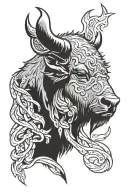 Buffalo Head tattoo design idea