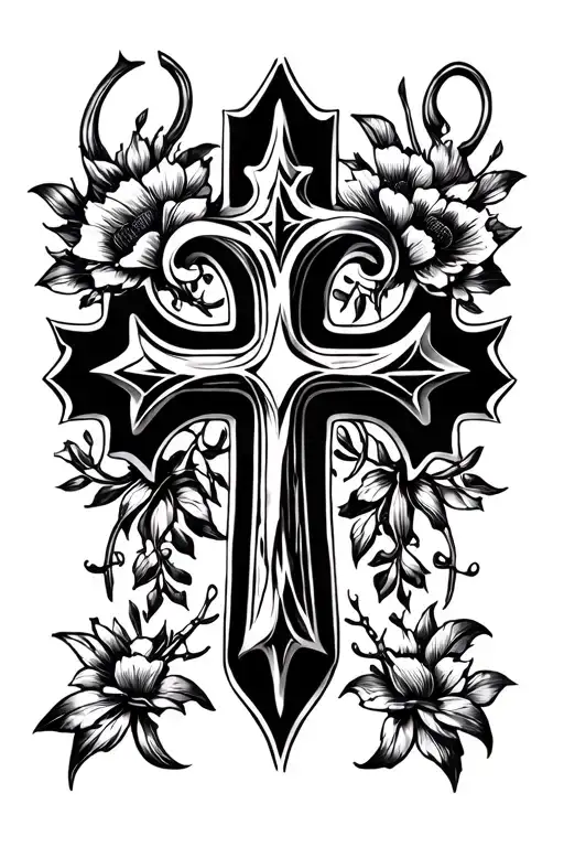 cross tattoo like chrome hearts logo but simpler and no backsplash just cross  tattoo design idea