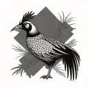 Pheasant minimal line art tattoo design idea