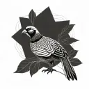 Pheasant minimal line art tattoo design idea