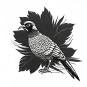 Pheasant minimal line art tattoo design idea