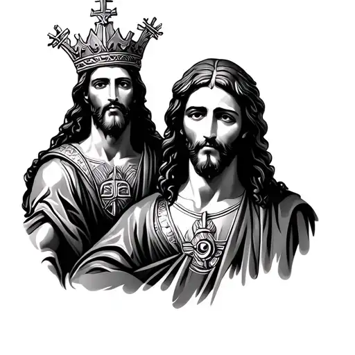 king baldwin and Jesus Christ tattoo design idea