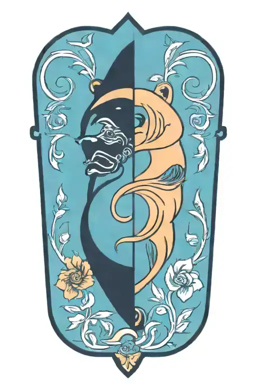 grizzly bear standing tattoo design idea