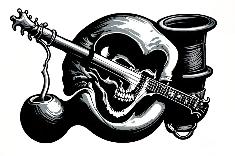 Meth Pipe And Playing Blues tattoo design idea