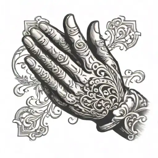 praying hands tattoo design idea
