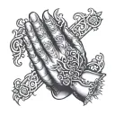 praying hands tattoo design idea