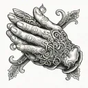 praying hands tattoo design idea