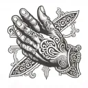 praying hands tattoo design idea