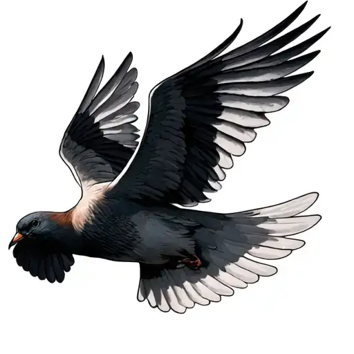A grief dove flying with anthony in it tattoo design idea