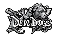 Devil dogs text tattoo design idea