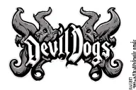 Devil dogs text tattoo design idea