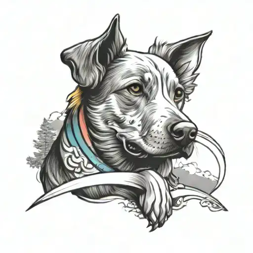 dog rainbow bridge tattoo design idea