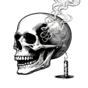 skull smoking a joint tattoo design idea