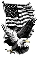 American Flag And Eagle tattoo design idea