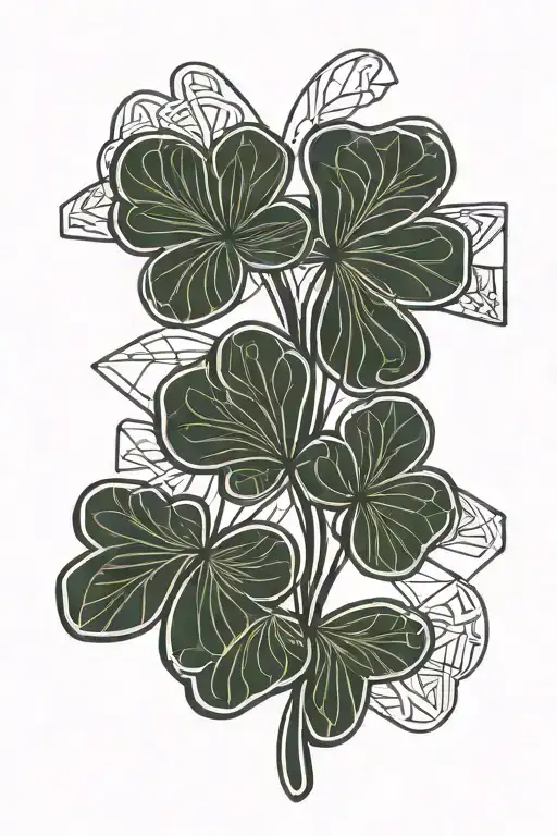 Shamrock within korean tattoo design idea