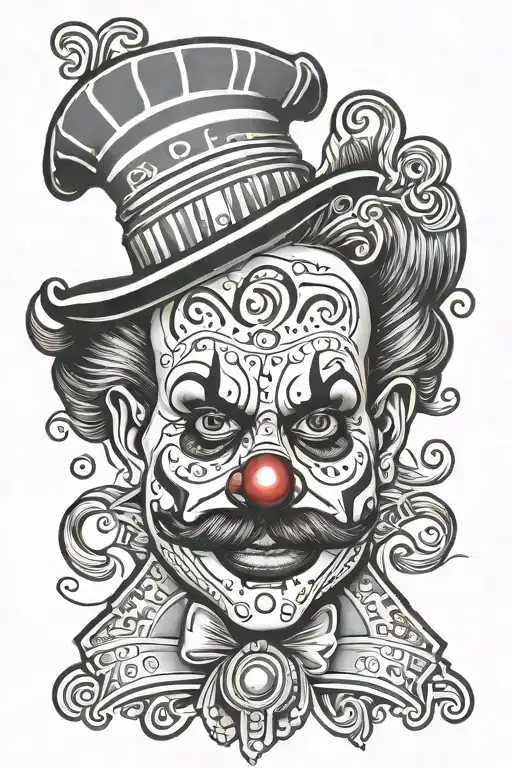 Chicano clown face paint tattoo design idea