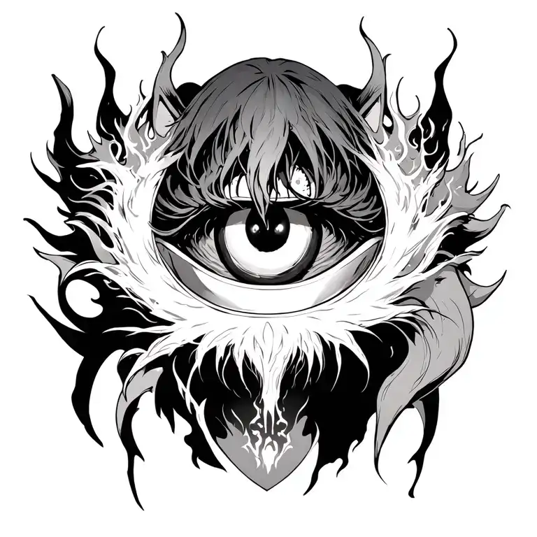 hellsing alucard Eye with hell hound tattoo design idea