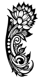 mandala design incorporating lotus flower with swirls and paisley patterns linework not too black tattoo design idea