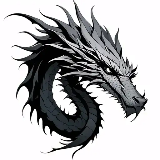Dragon echo with the name Denzel tattoo design idea