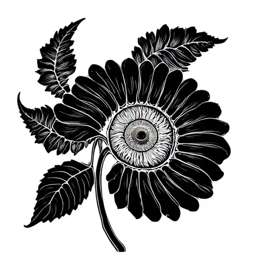 ammonite sunflower growing tattoo design idea
