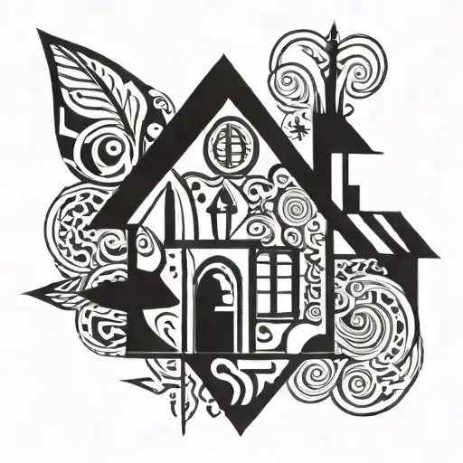 rabit house Picasso painting tattoo design idea