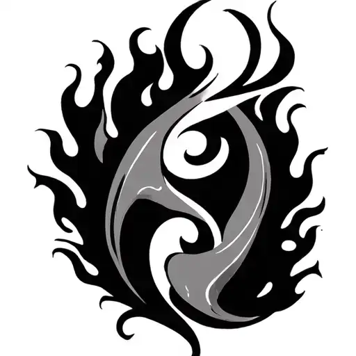 magnet and twin flame tattoo design idea