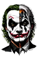 Joker split same face tattoo tattoo design idea