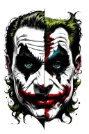 Joker split same face tattoo tattoo design idea