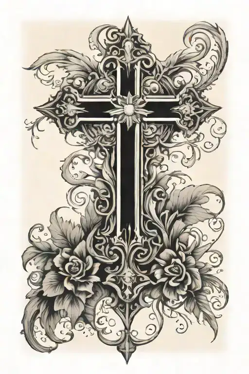 cross of lorraine tattoo design idea