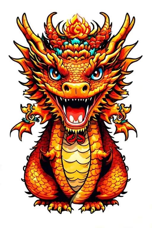 good luck dragon tattoo design idea