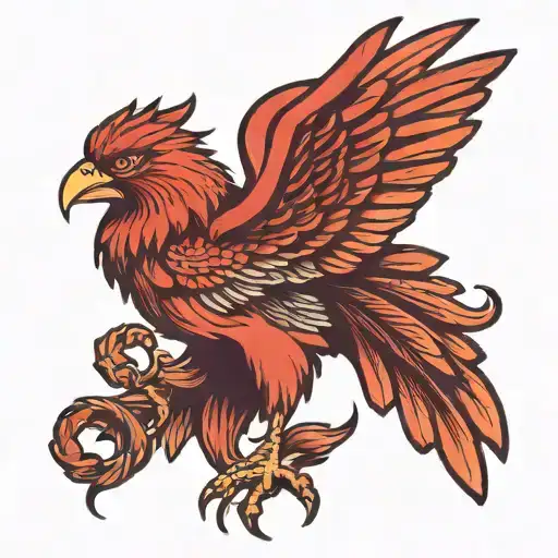 liverbird rising wings spread  tattoo design idea