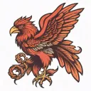 liverbird rising wings spread  tattoo design idea