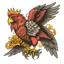 liverbird rising wings spread  tattoo design idea