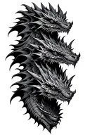 "Has three heads" king ghidorah tattoo design idea