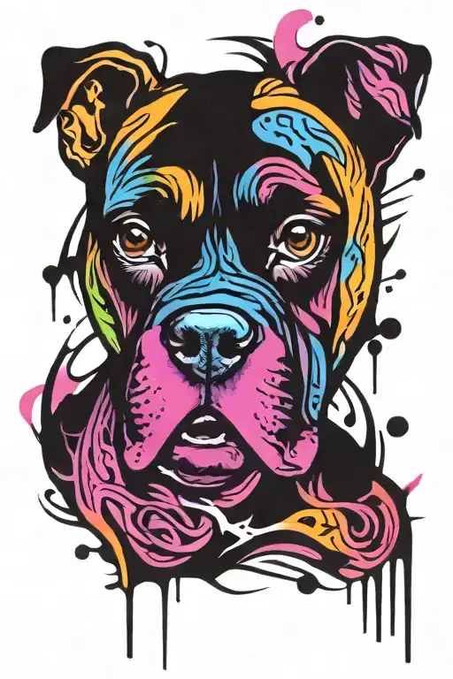 Boxer Dog tattoo design idea