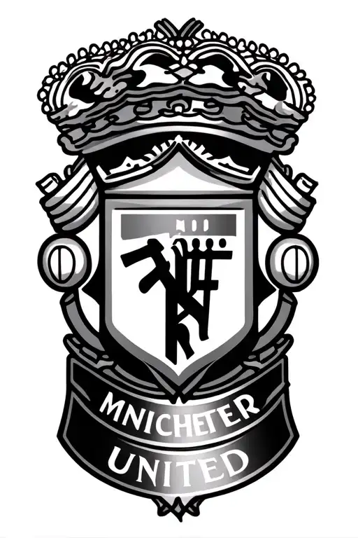 Manchester United logo incorporated tattoo design idea