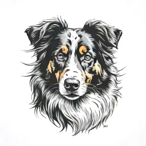 australian shepherd tattoo design idea