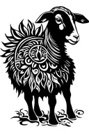 lamb standing side by side tattoo design idea